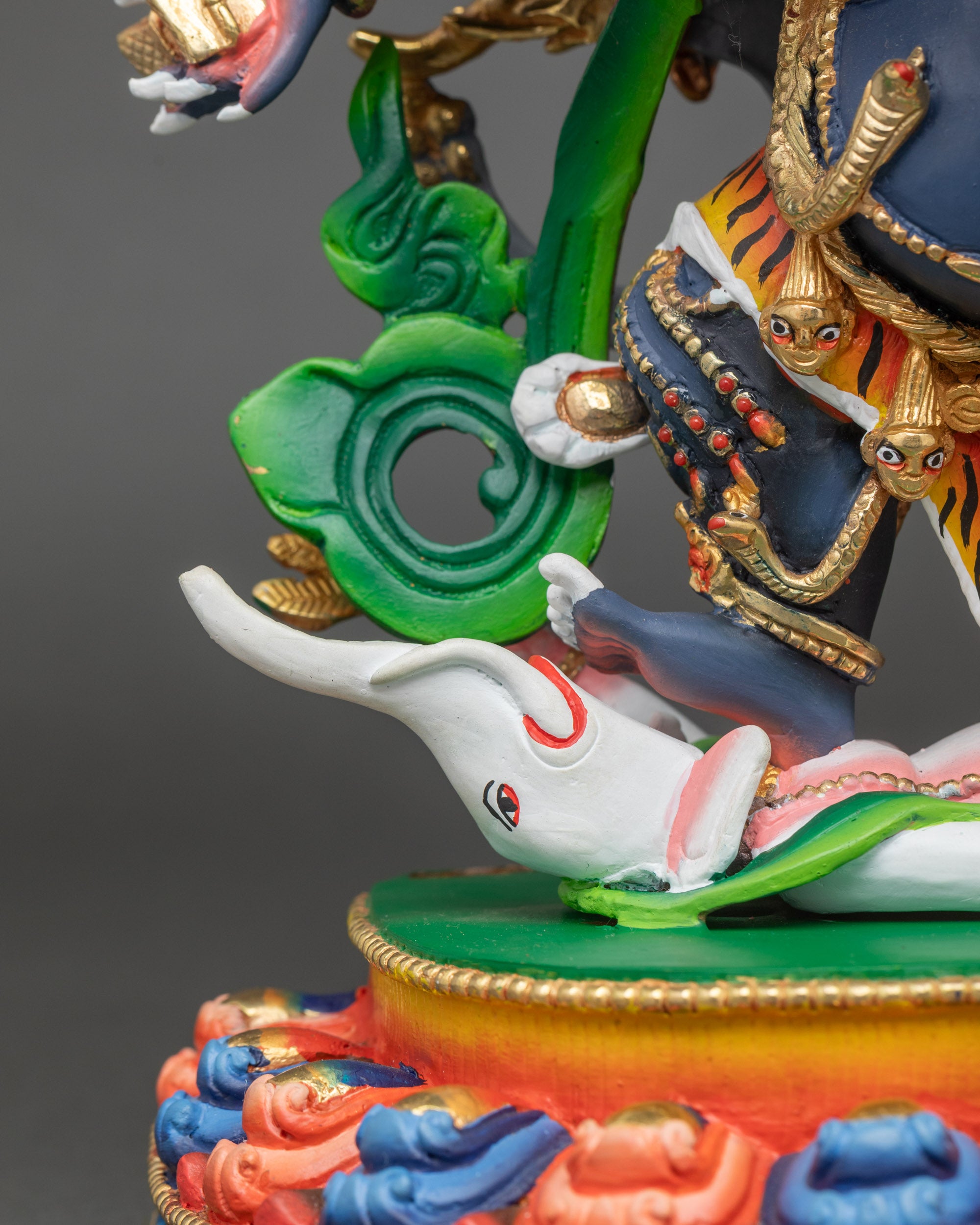 Vibrant Gonpo Chagdrugpa Statue | Fierce Guardian of the Dharma