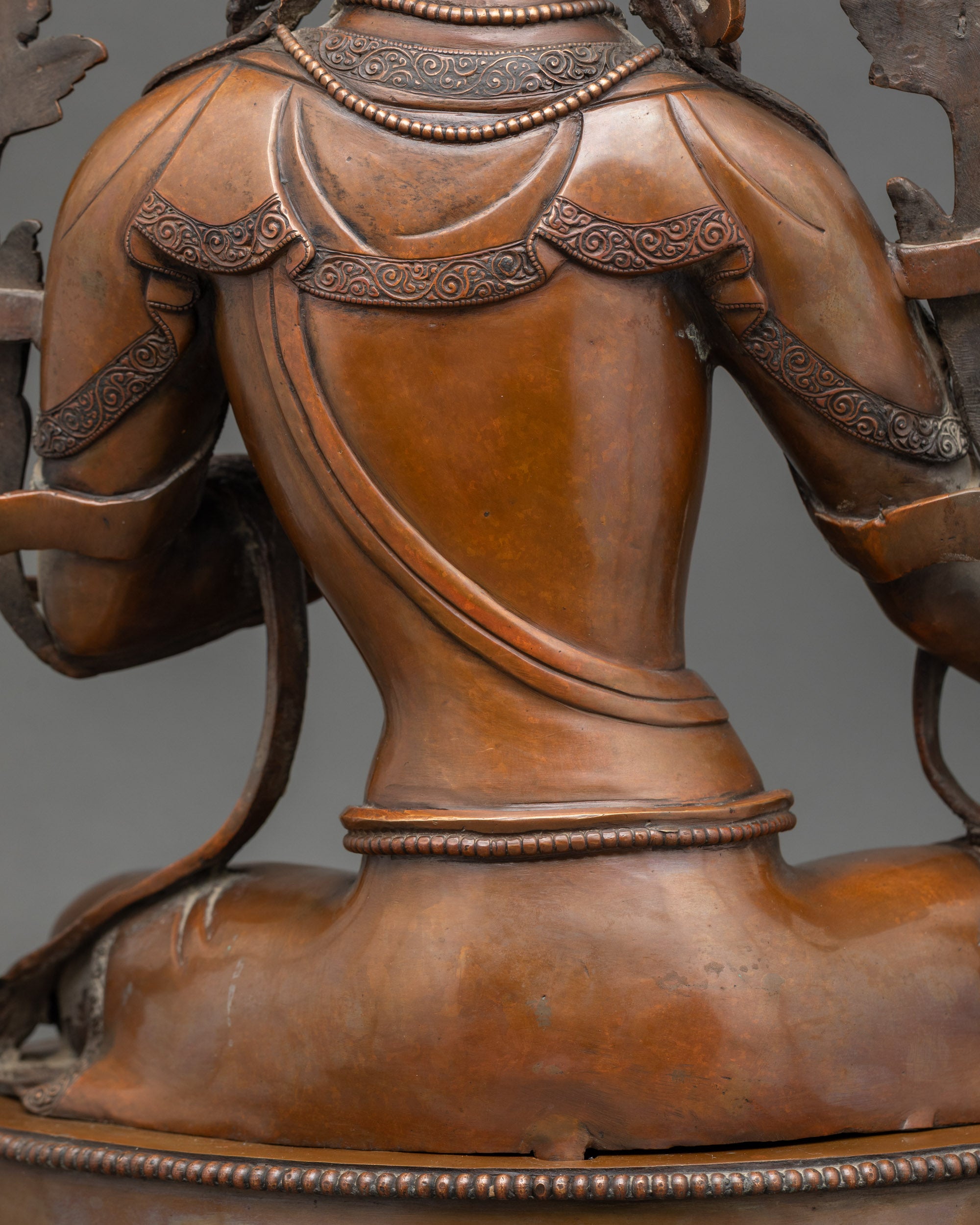 Nepalese Green Tara Statue with an Oxidized Finish