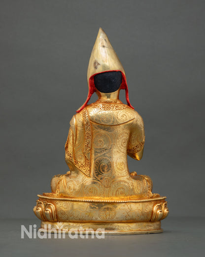 Je Tsongkhapa with Two Disciples Sculpture | Handmade in Nepal