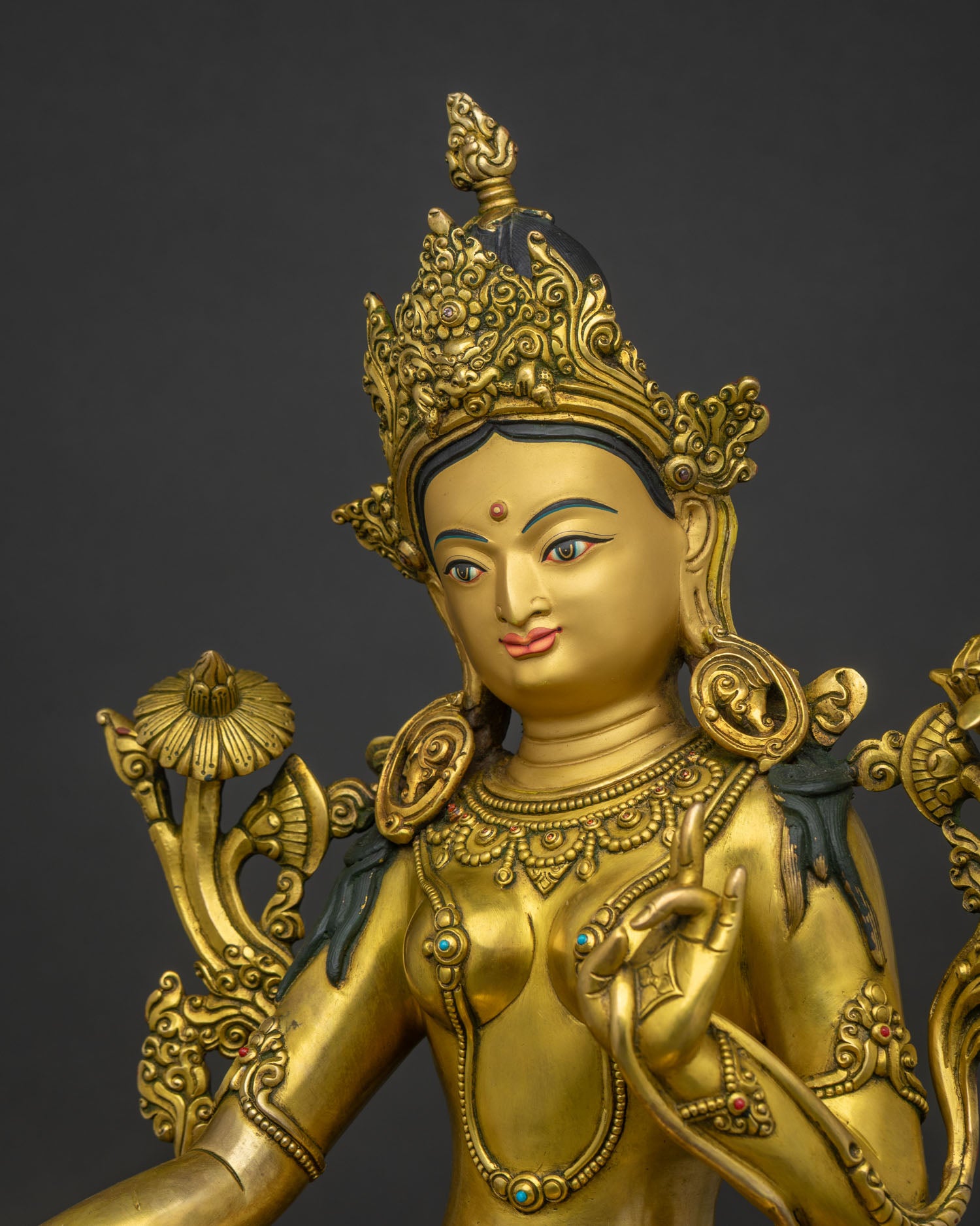 Green Tara Statue | Handcrafted Buddhist Sculpture from Nepal