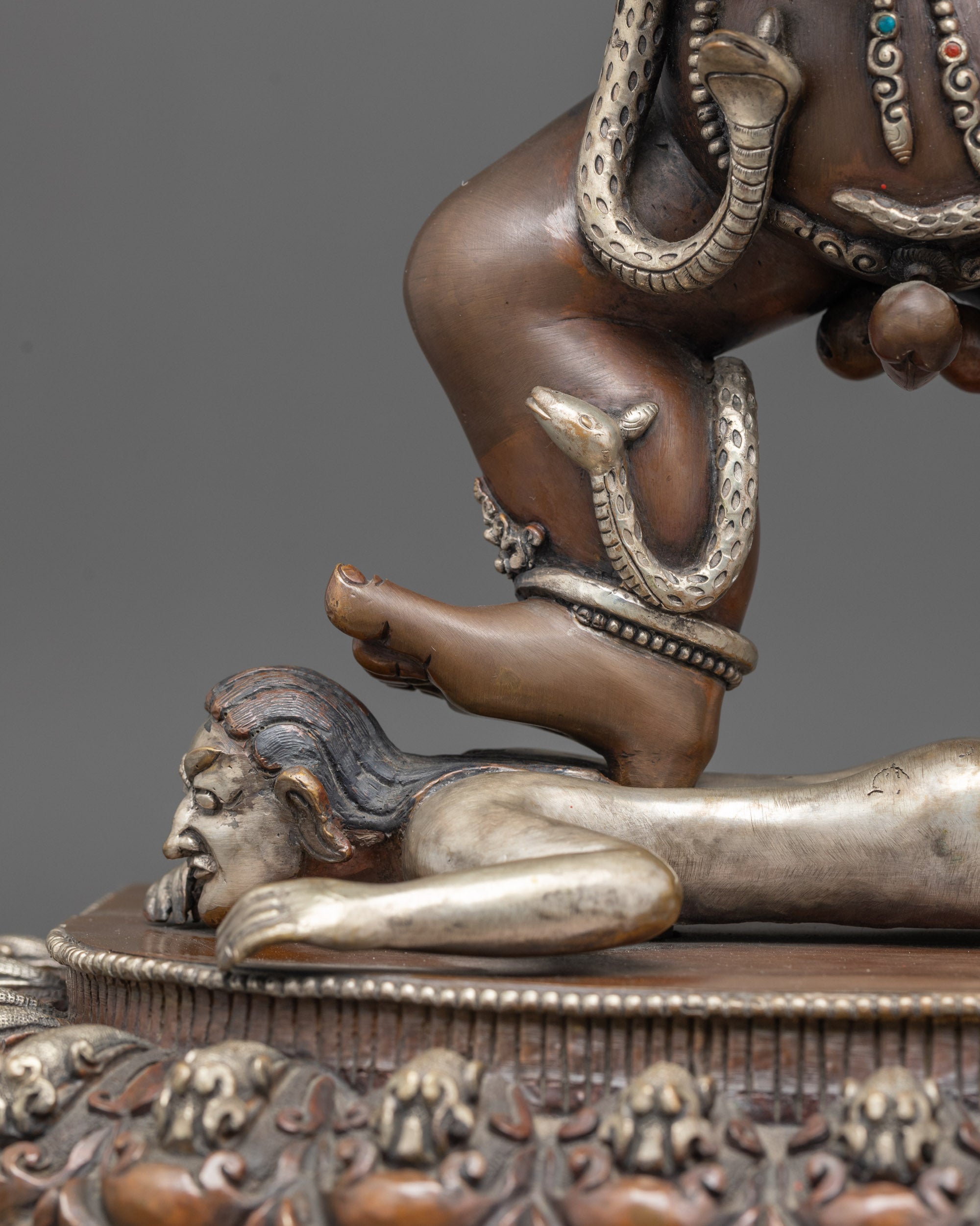 Oxidized Black Dzambhala Statue | Traditional Himalayan Buddhist Art