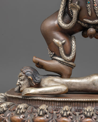 Oxidized Black Dzambhala Statue | Traditional Himalayan Buddhist Art