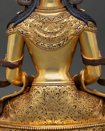 Amitayus Statue | Handmade Buddhist Copper Sculpture