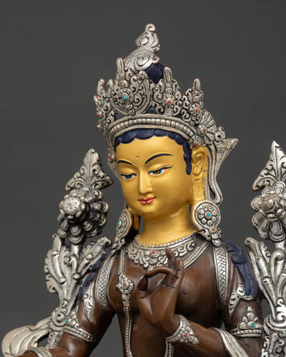 Green Tara Statue | Handmade Himalayan Buddhist Artwork
