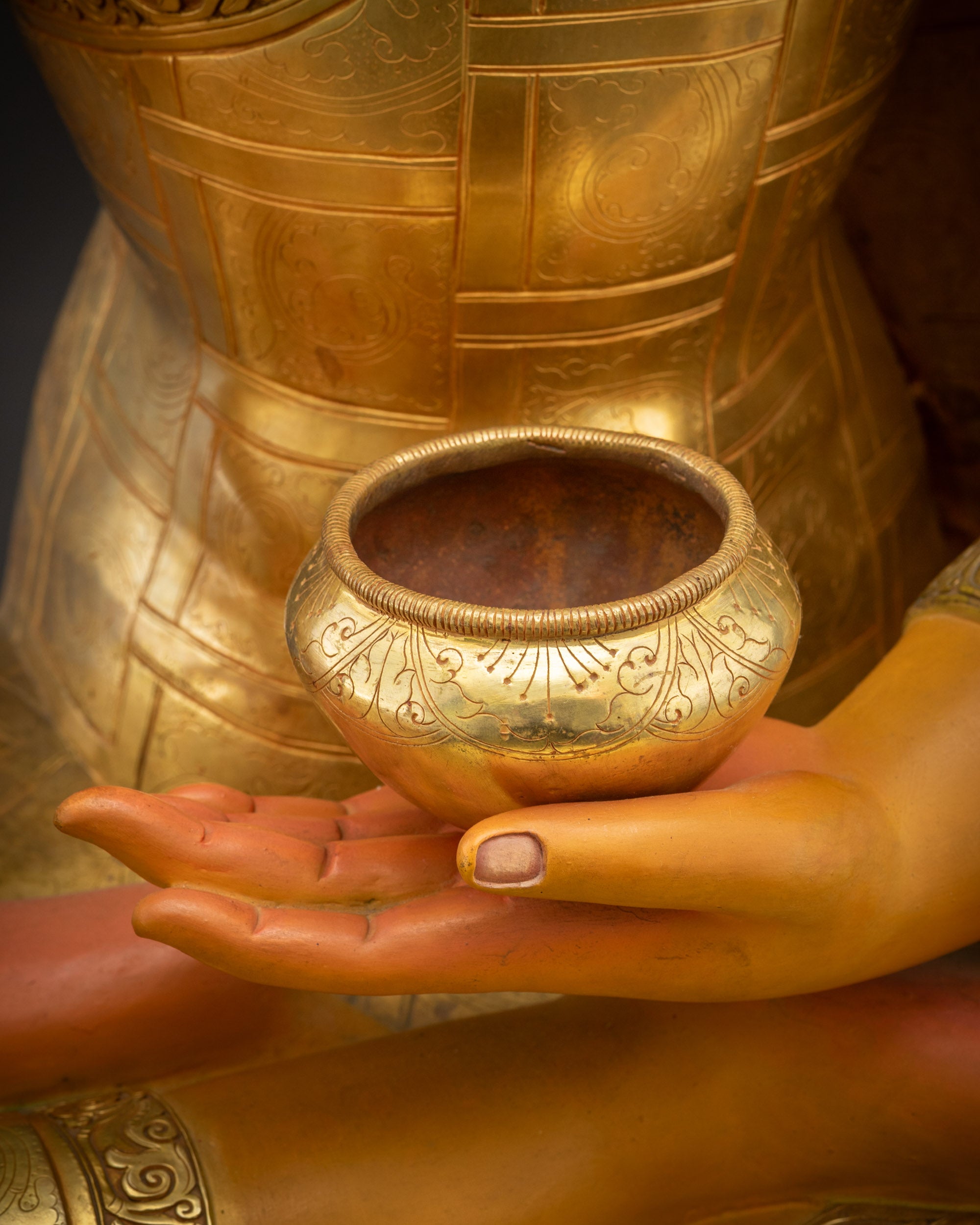 Rare Siddhartha Gautama Buddha Statue | High-Detail Gold Buddha Idol