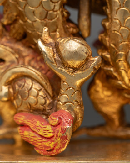 White Dzambhala Sculpture | Prosperity and Abundance Altar Piece