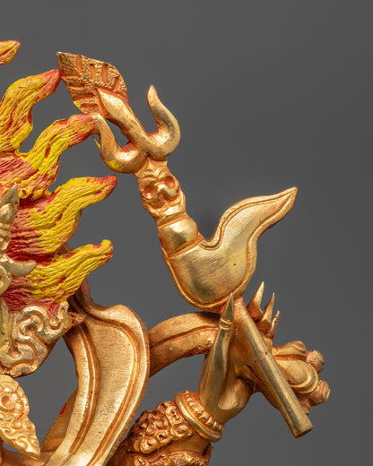 Nepalese Six-Armed Mahakala Statue | Protecting Deity for Home Altar