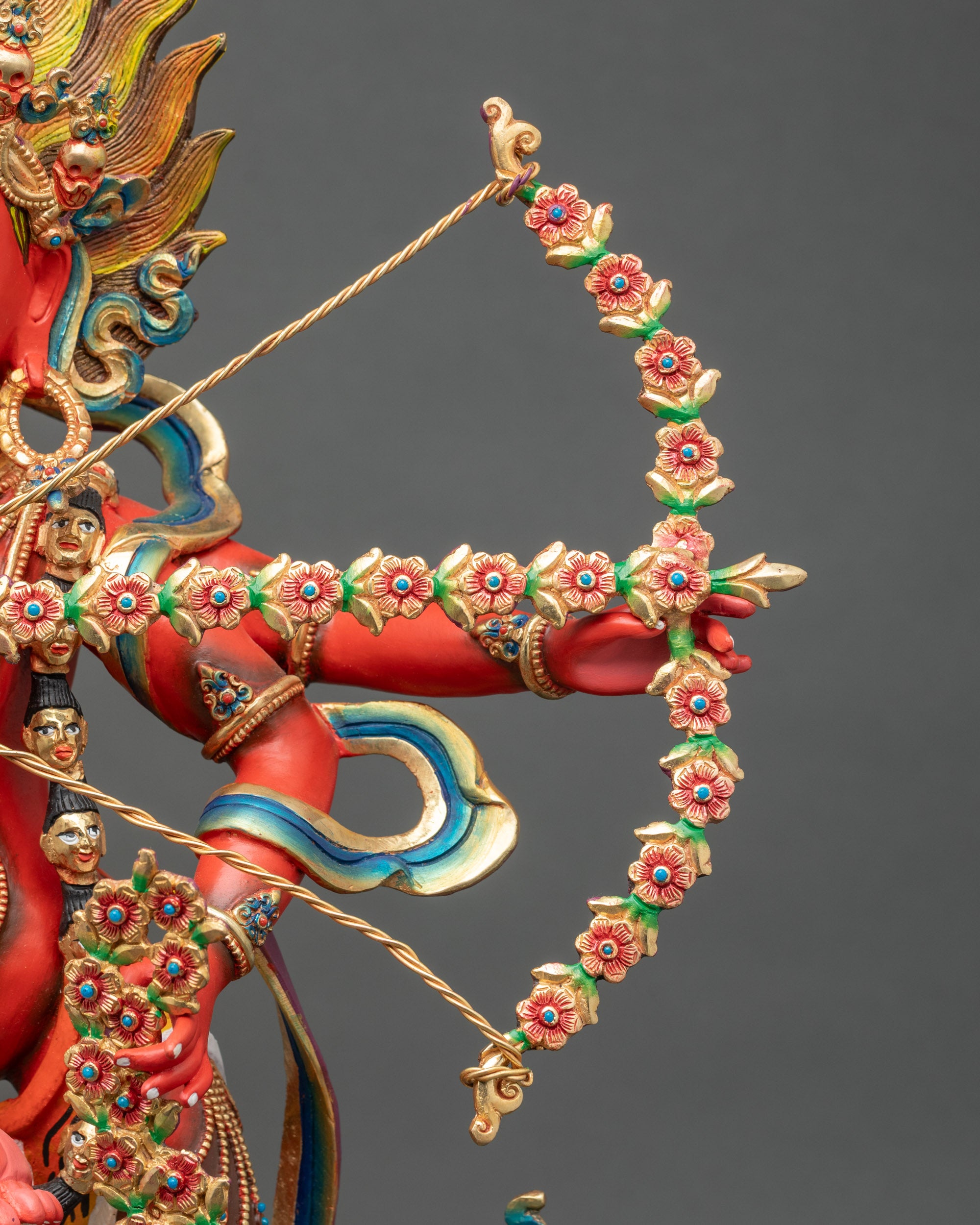 Dakini Kurukulla Statue | Red Hued Tantric Goddess Artwork