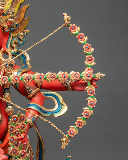 Dakini Kurukulla Statue | Red Hued Tantric Goddess Artwork