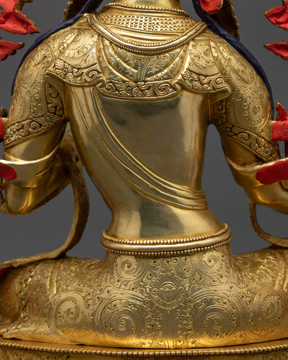 Handmade Green Tara Statue | Tibetan Buddhist Protector Meditation Art