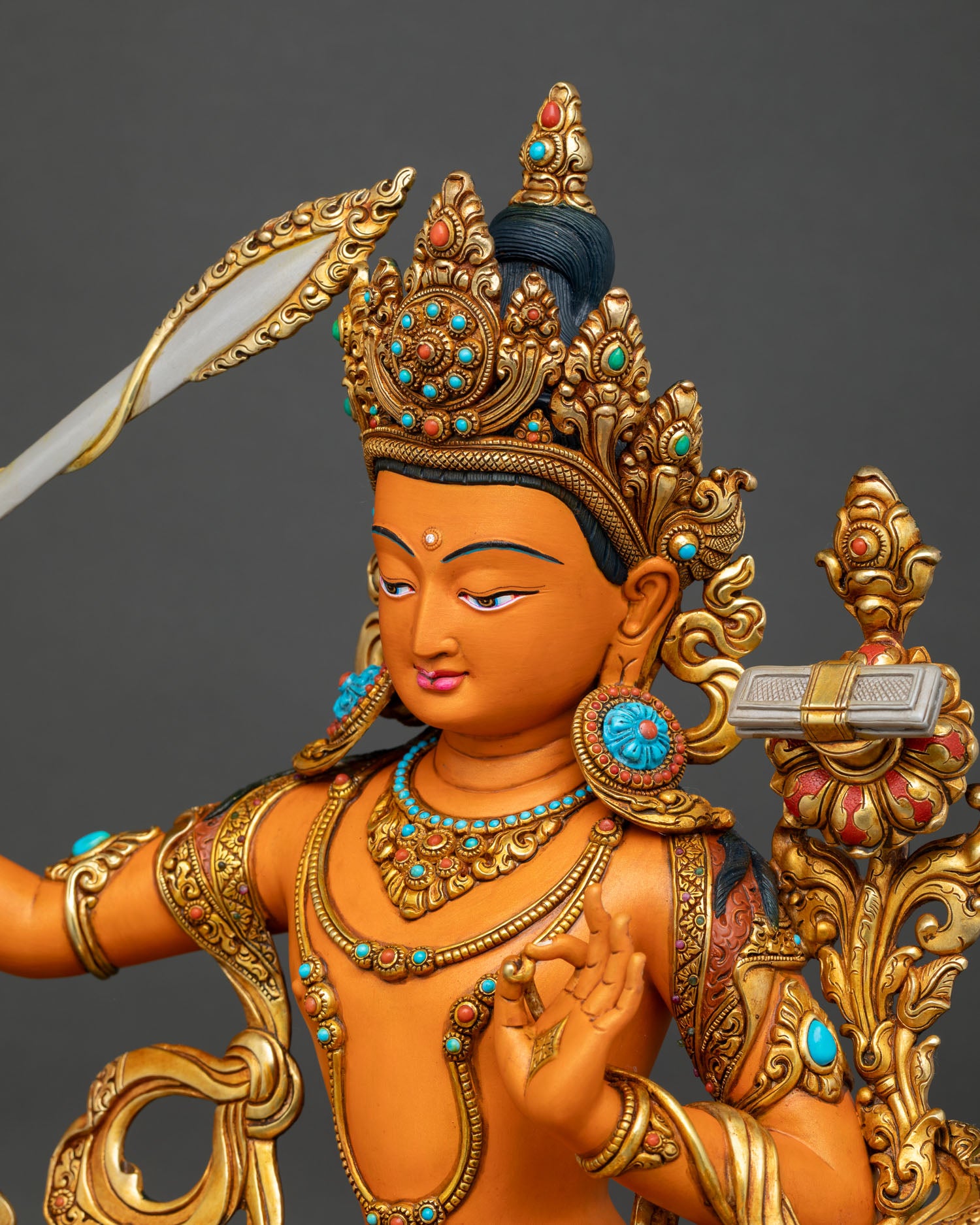 Manjushri Statue |  Hand-Painted Buddhist Artwork