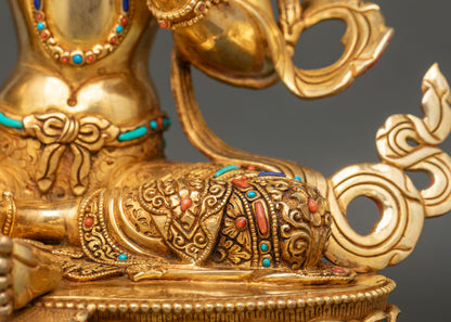 Green Tara | Gold Fire-Gilded Copper Sculpture