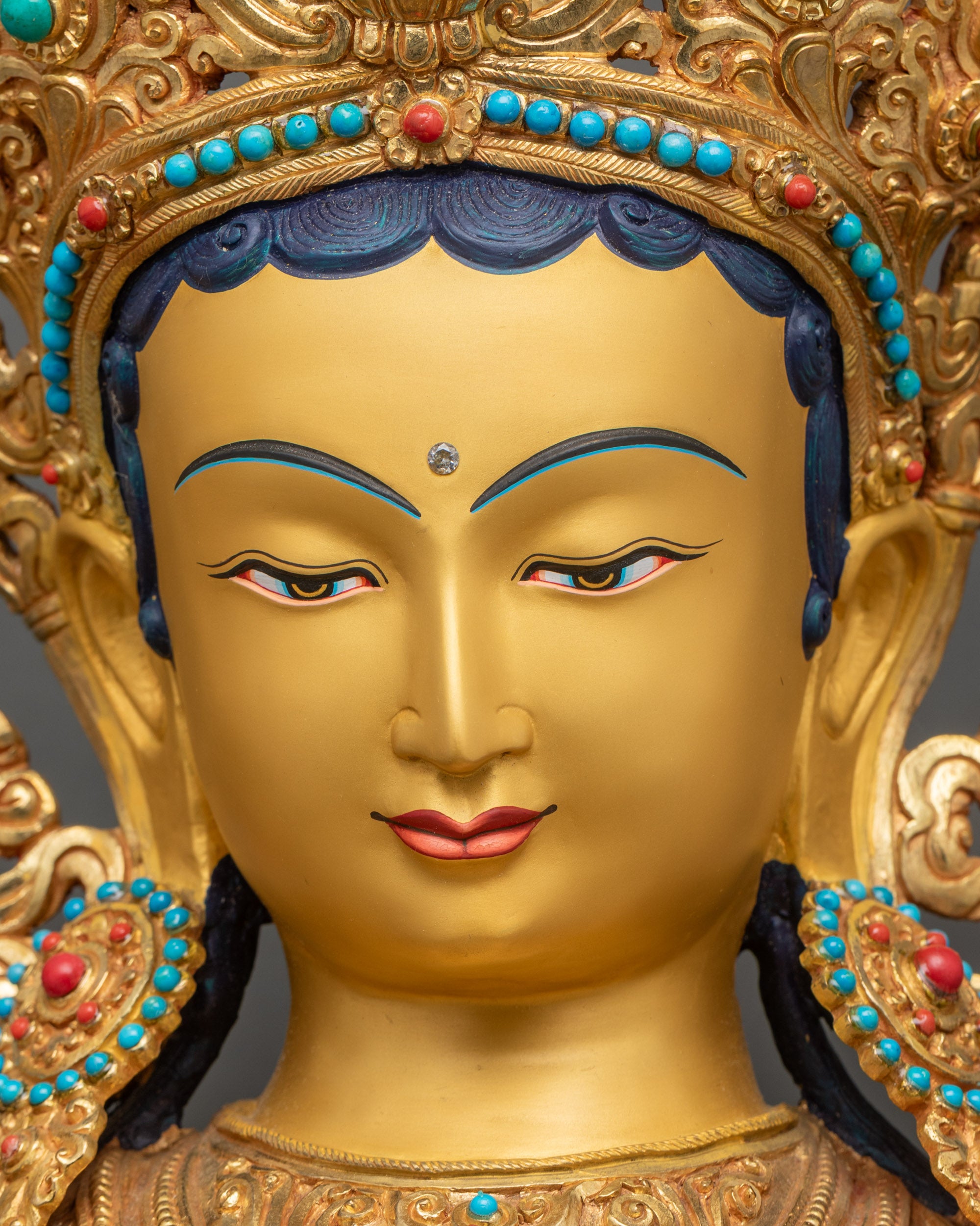 Sacred Green Tara Sculpture from Nepal | Traditional Nepalese Artwork