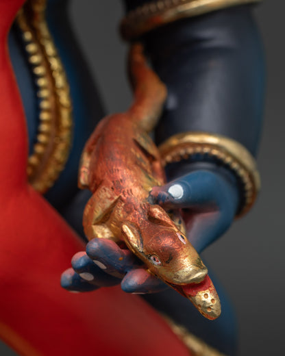 Colorful Black Dzambhala Statue | Protector of Wealth & Prosperity