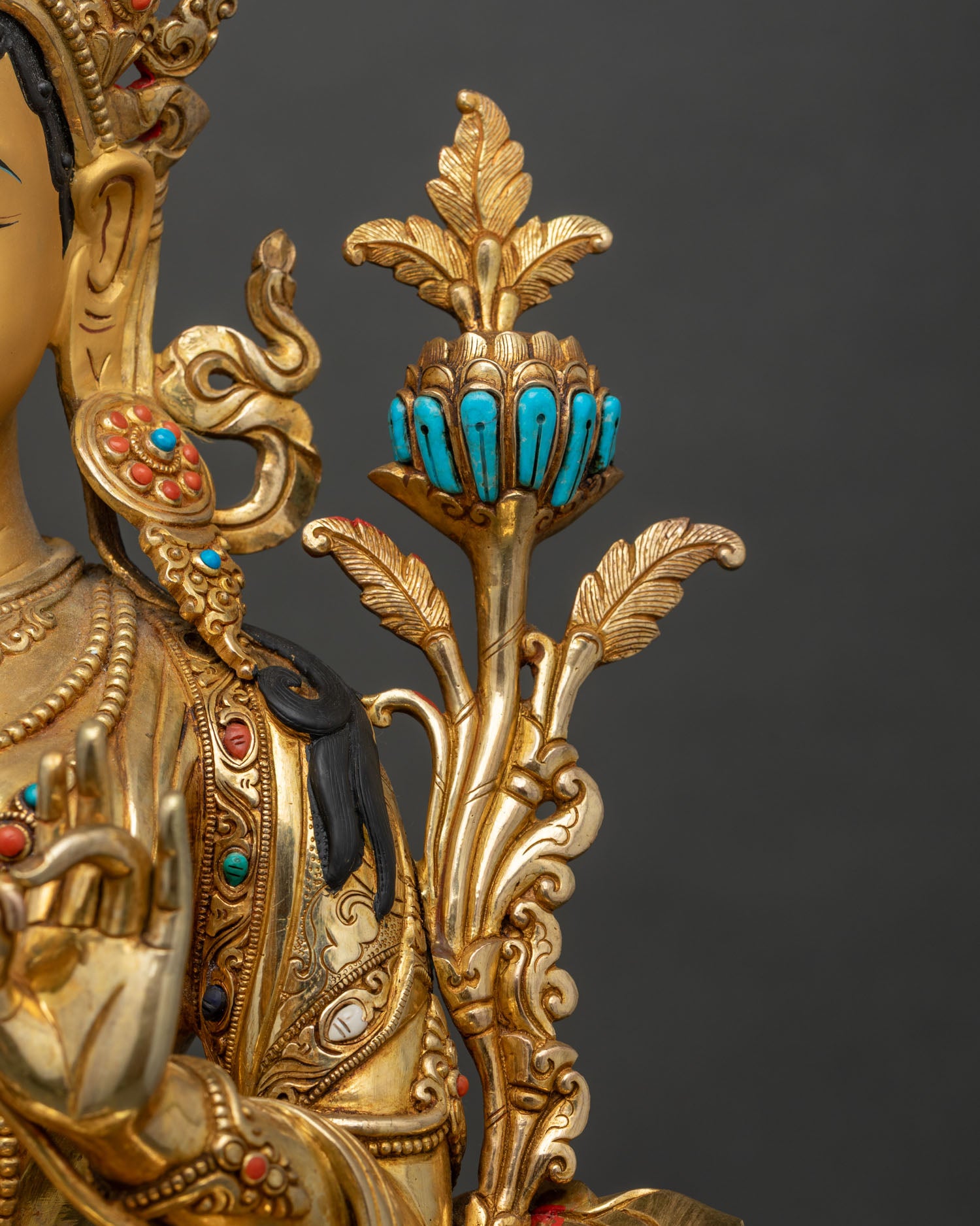 Large Green Tara Statue | Nepalese Lost-Wax Crafted Art