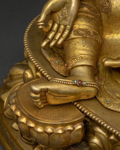 Green Tara Statue | Fully Gold Fire-Gilded Copper Sculpture
