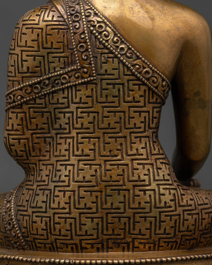Shakyamuni Buddha Statue with Antique Finish | Nepali Handcraft