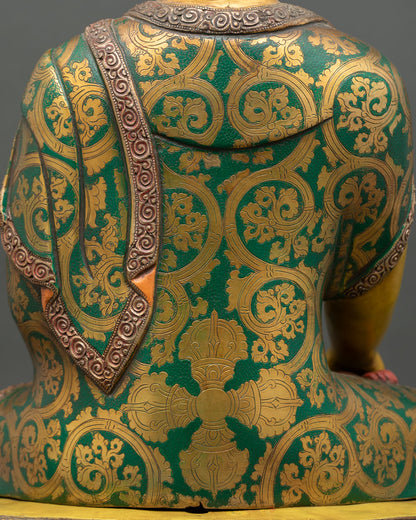 Shakyamuni Buddha Statue | Gold-Painted Face Buddhist Art