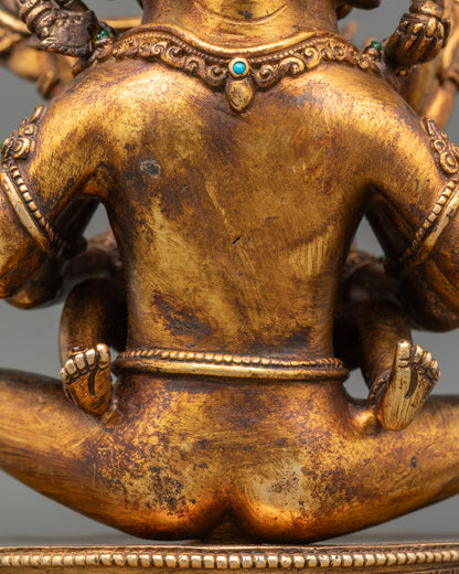 Manjuvajra Statue | Vintage Finish Buddhist Sculpture