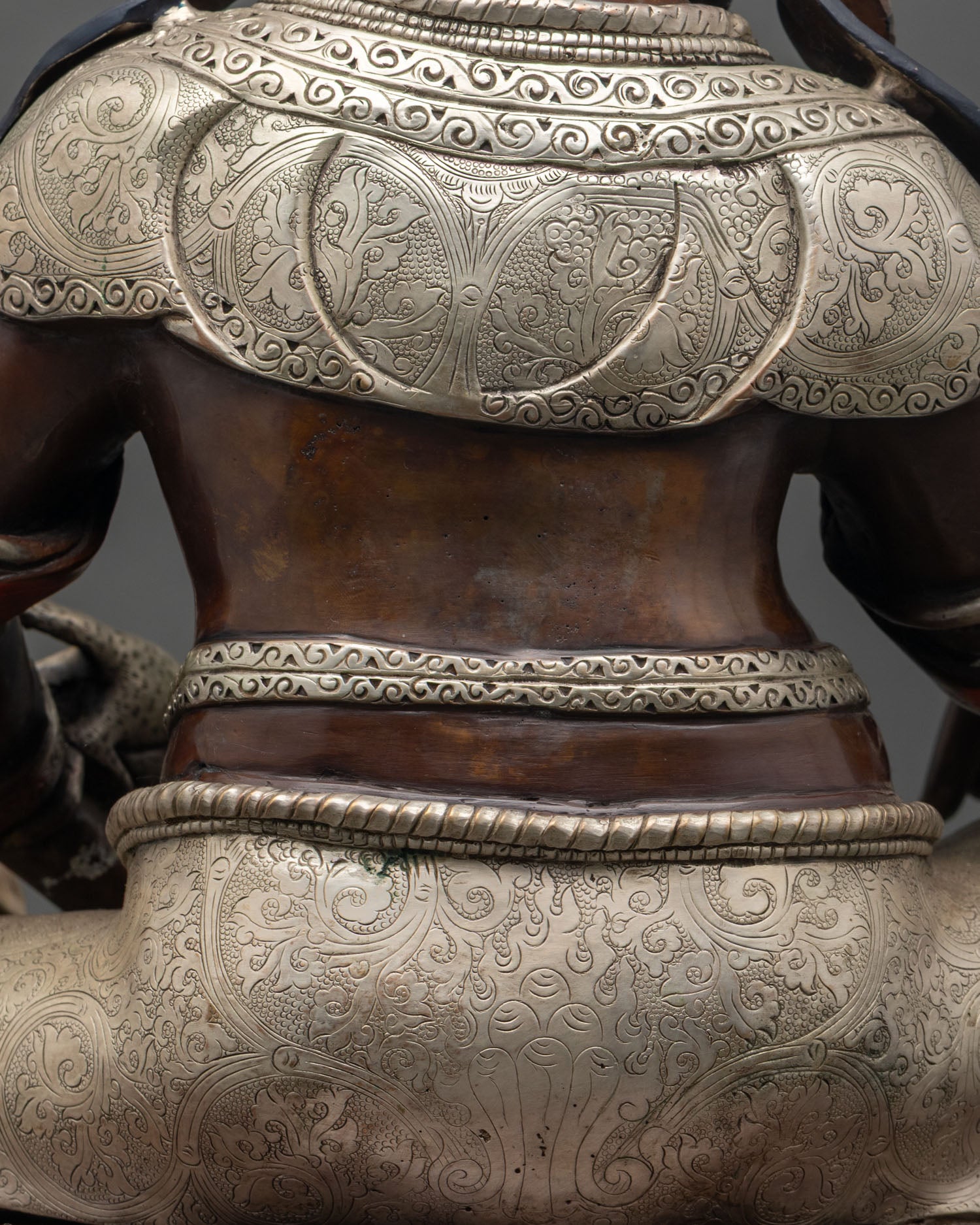 Lord Dzambhala – Oxidized Copper Statue of Wealth Guardian