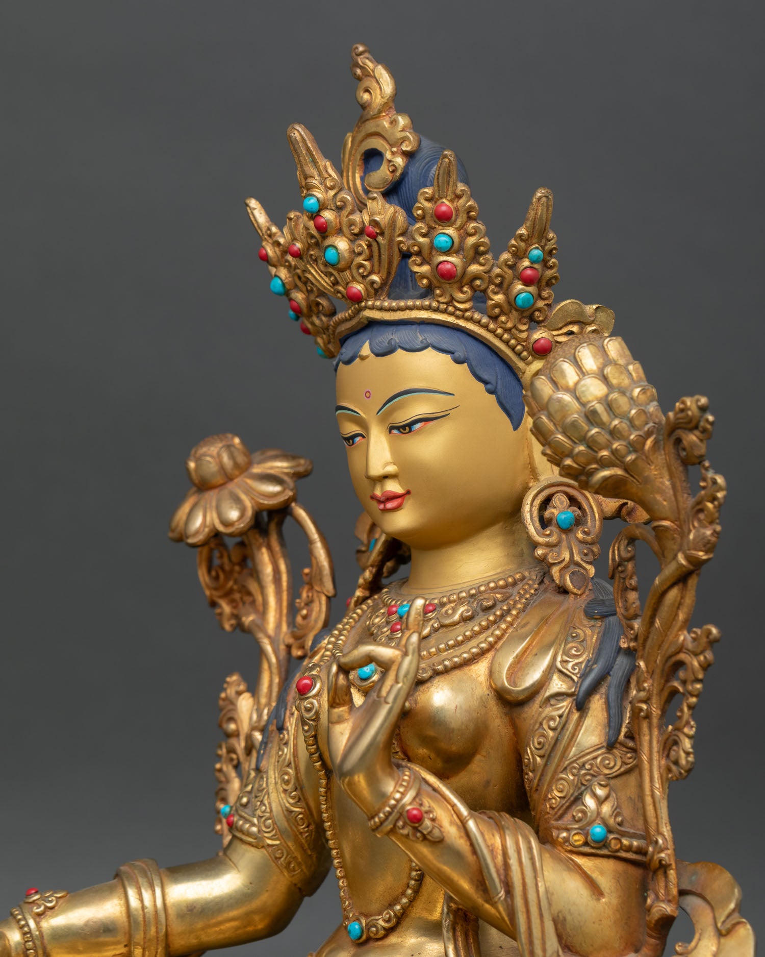 Green Tara Statue for Healing Energy | Buddhist Compassion Deity