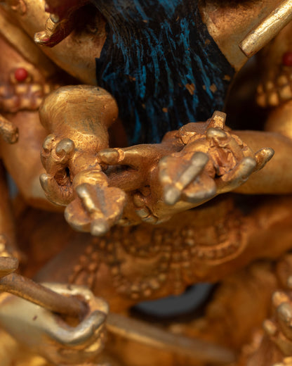 Chakrasamvara Yab-Yum Statue | Fire Gilded Buddhist Sculpture