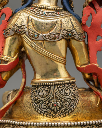 Traditional White Tara Statue | Lost-Wax Casted Nepalese Sculpture
