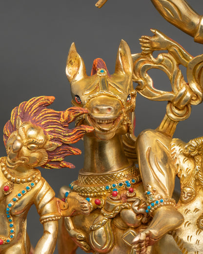 Palden Lhamo Altar Statue | Spiritual Nepalese Buddhist Sculpture