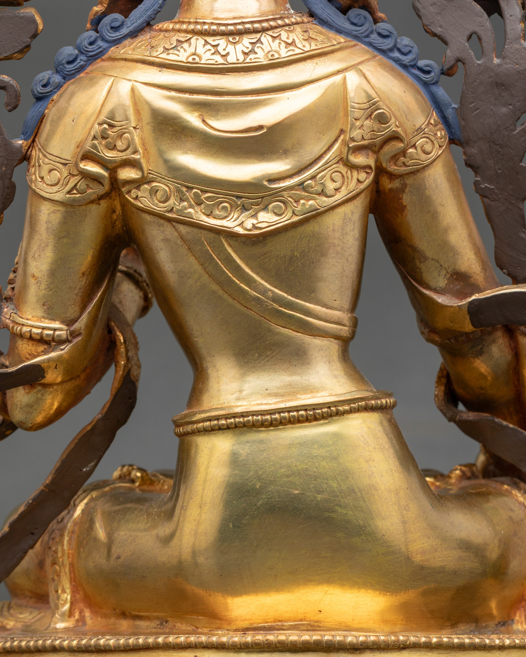White Tara Blessing Statue | Gold Fire-Gilded Nepalese Buddhist Artwork