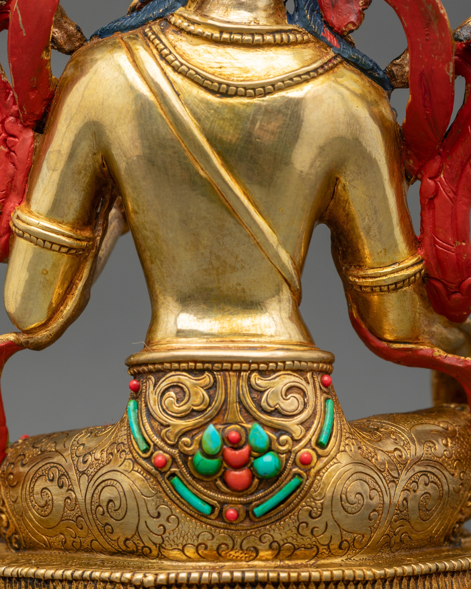 Goddess Green Tara - Nepalese Artisan Copper Sculpture