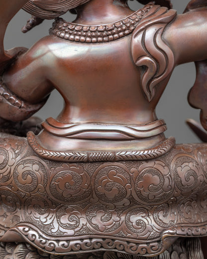 White Dzambhala Statue: Tibetan Deity of  protection and Wealth