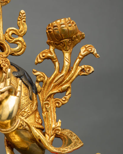 Blessed Green Tara | 24K Gold Gilded Buddhist Statue