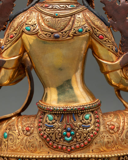 Green Tara Statue - Traditional Buddhist Craftsmanship