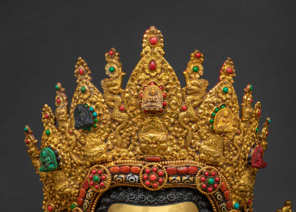 Large Jowo Rinpoche Statue | Traditional Nepalese Metalwork