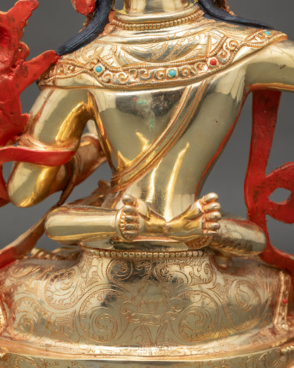 Manjushri with Consort - Handmade Sculpture for Spiritual Harmony