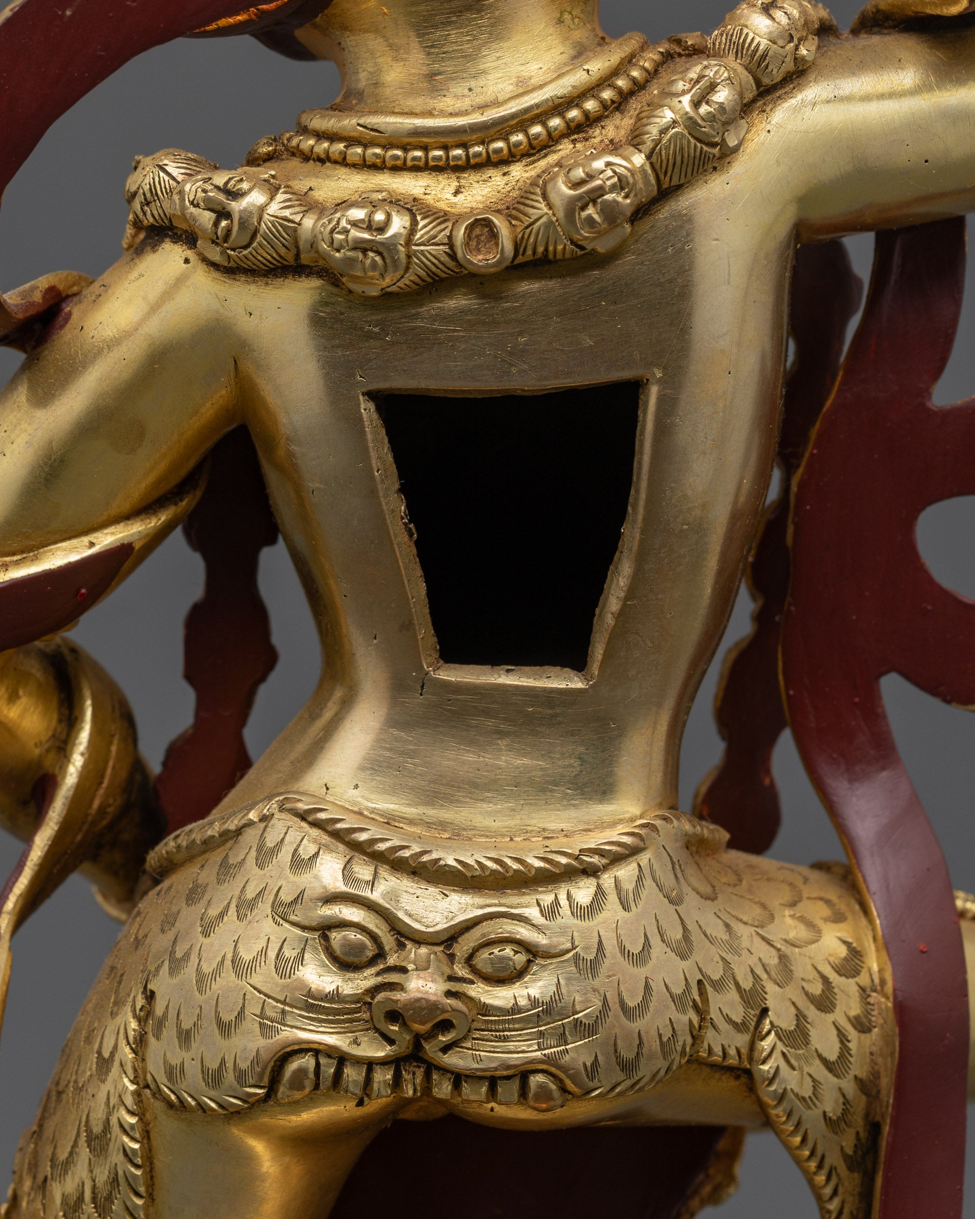 Exquisite Statue of Gold-Gilded Simha Mukha | Buddhist Art from Nepal