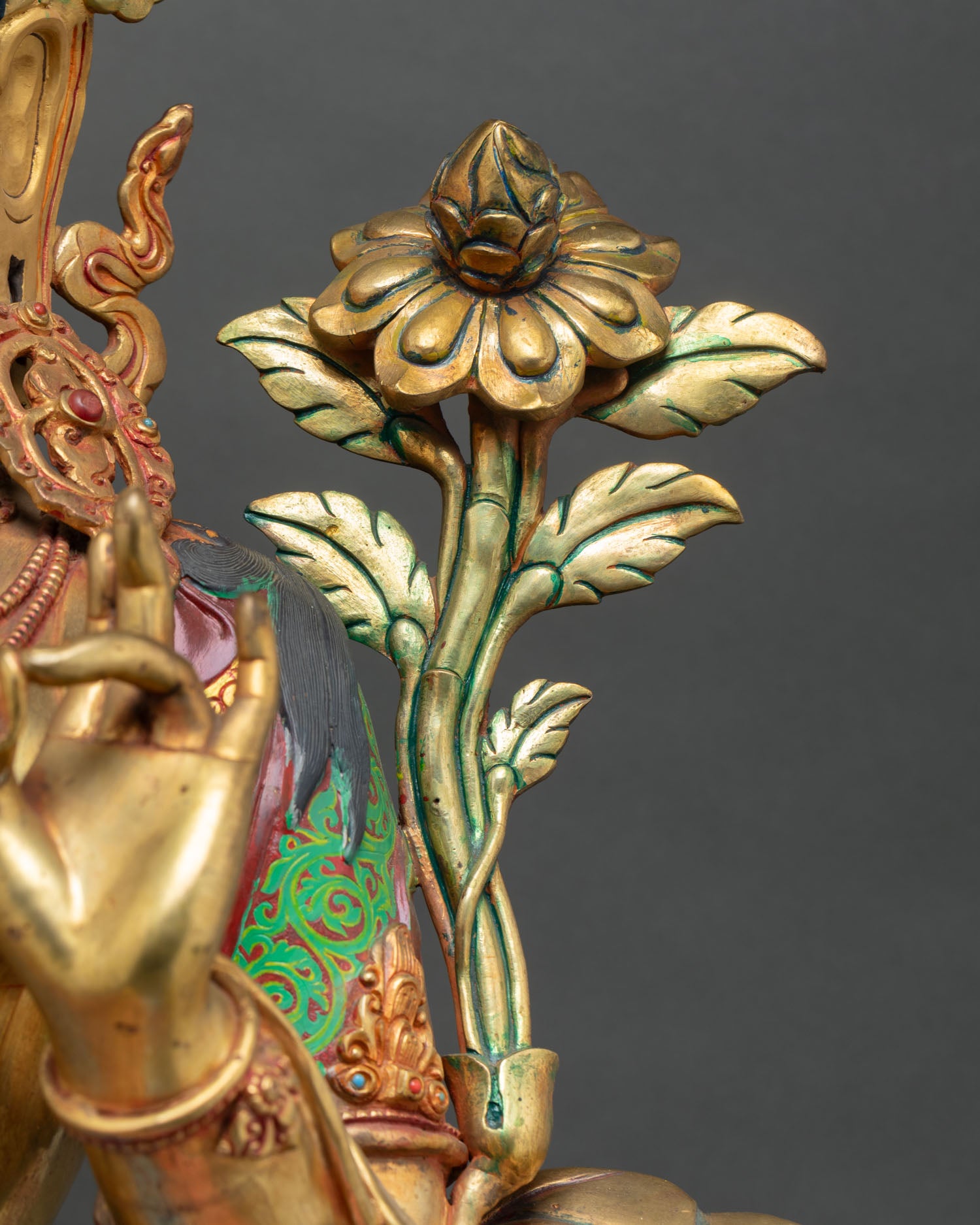 Grand Green Tara Statue - Buddhist Devotional Artwork