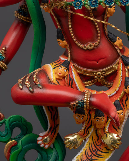 Traditional Red Kurukulla Sculpture | Handmade Goddess of Empowerment