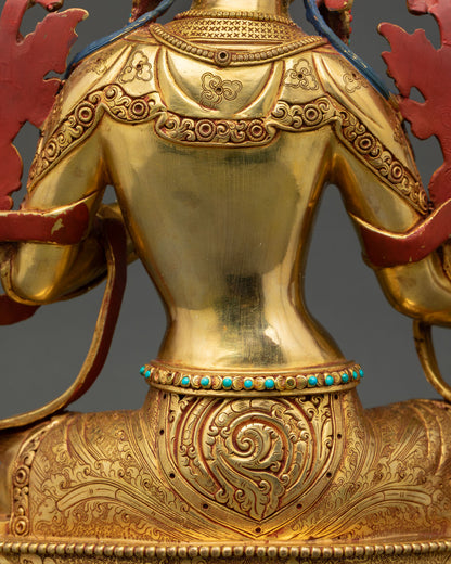 Handcrafted Green Tara Statue | Buddhist Compassionate Deity
