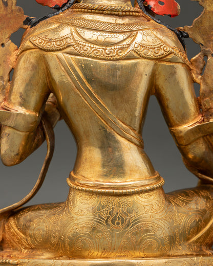 Goddess Green Tara Statue | Buddhist Copper Art for Altar