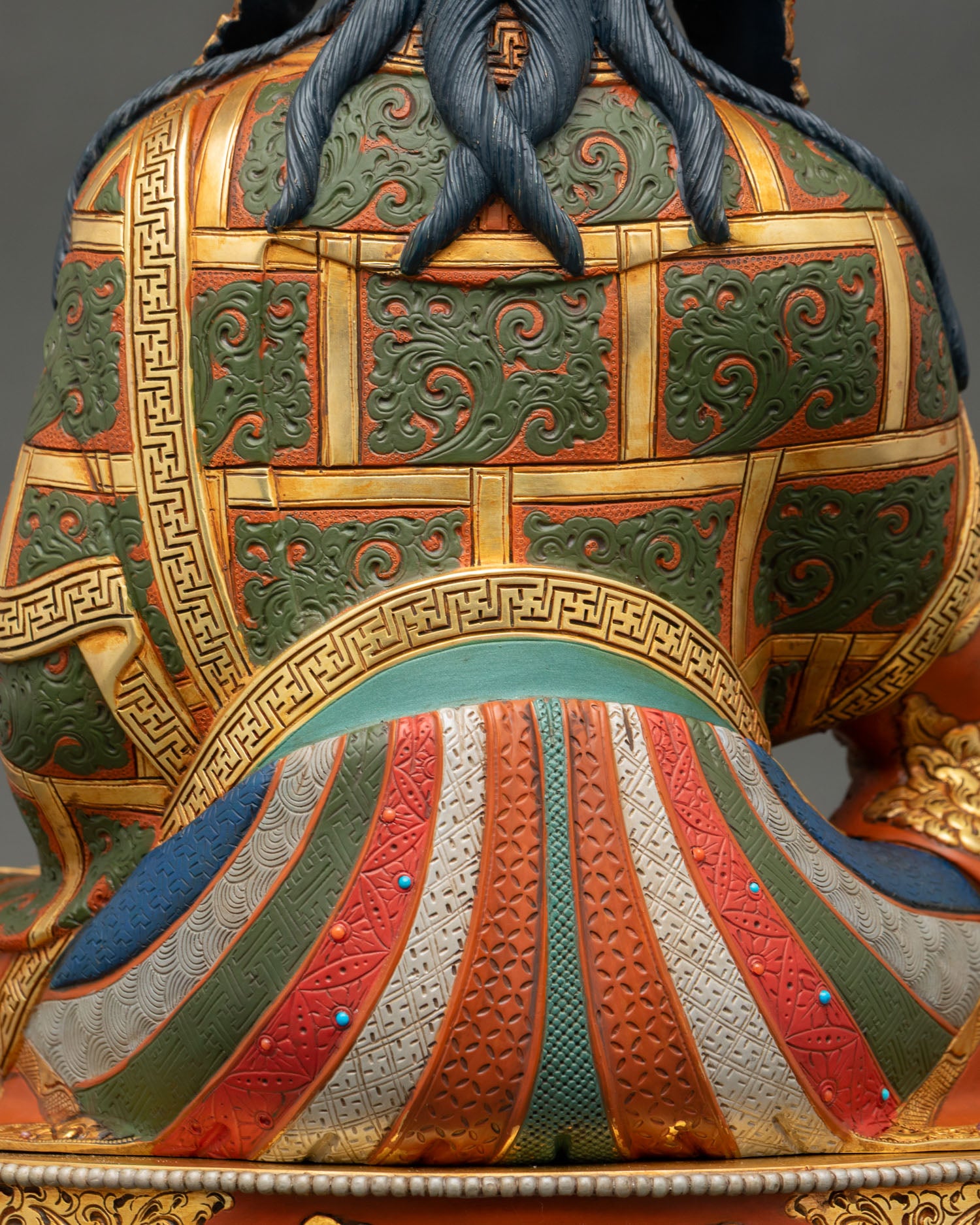 Multi-colored Guru Rinpoche Statue | Buddhist Art from Nepal