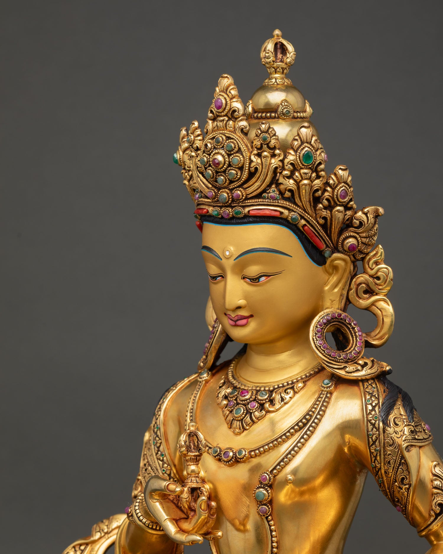 Vajrasattva Statue | Luxurious Gold Fire-Gilded Sculpture