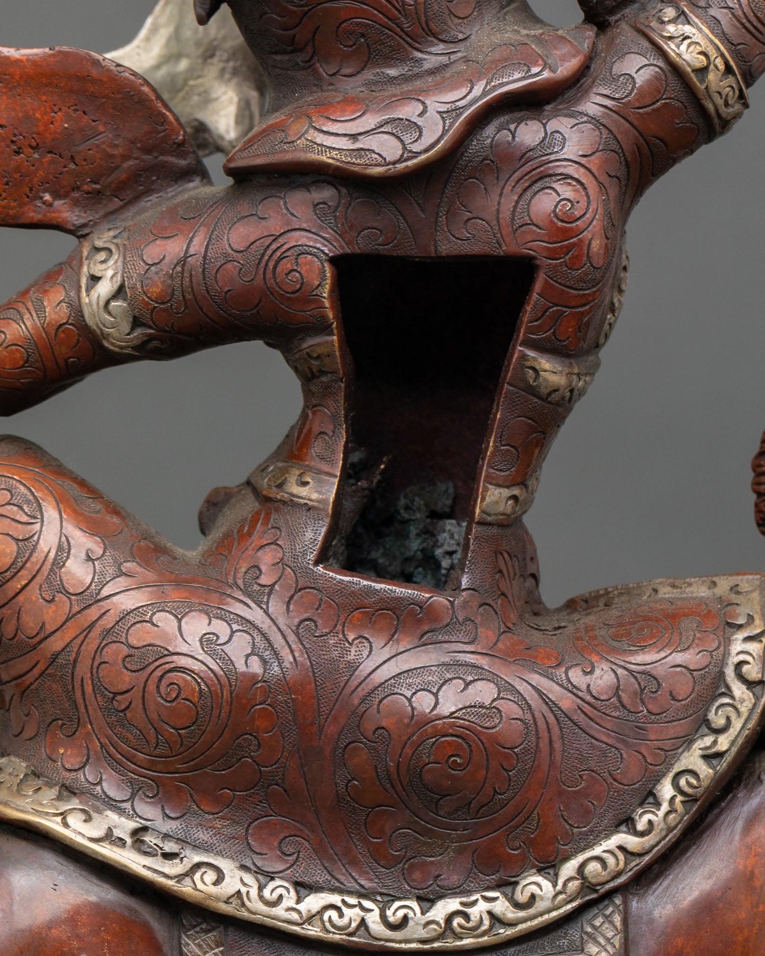 King Gesar of Ling – Oxidized Copper Buddhist Warrior Statue