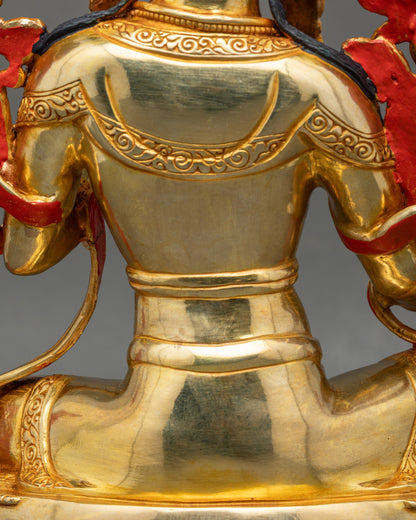 Meditation Green Tara Statue | Handcrafted Patan Nepal Sculpture