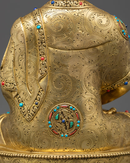 Traditional Amitabha Buddha Statue with Lotus Throne