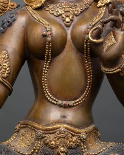 Green Tara Statue for Sale – Copper & Gold Buddhist Artwork