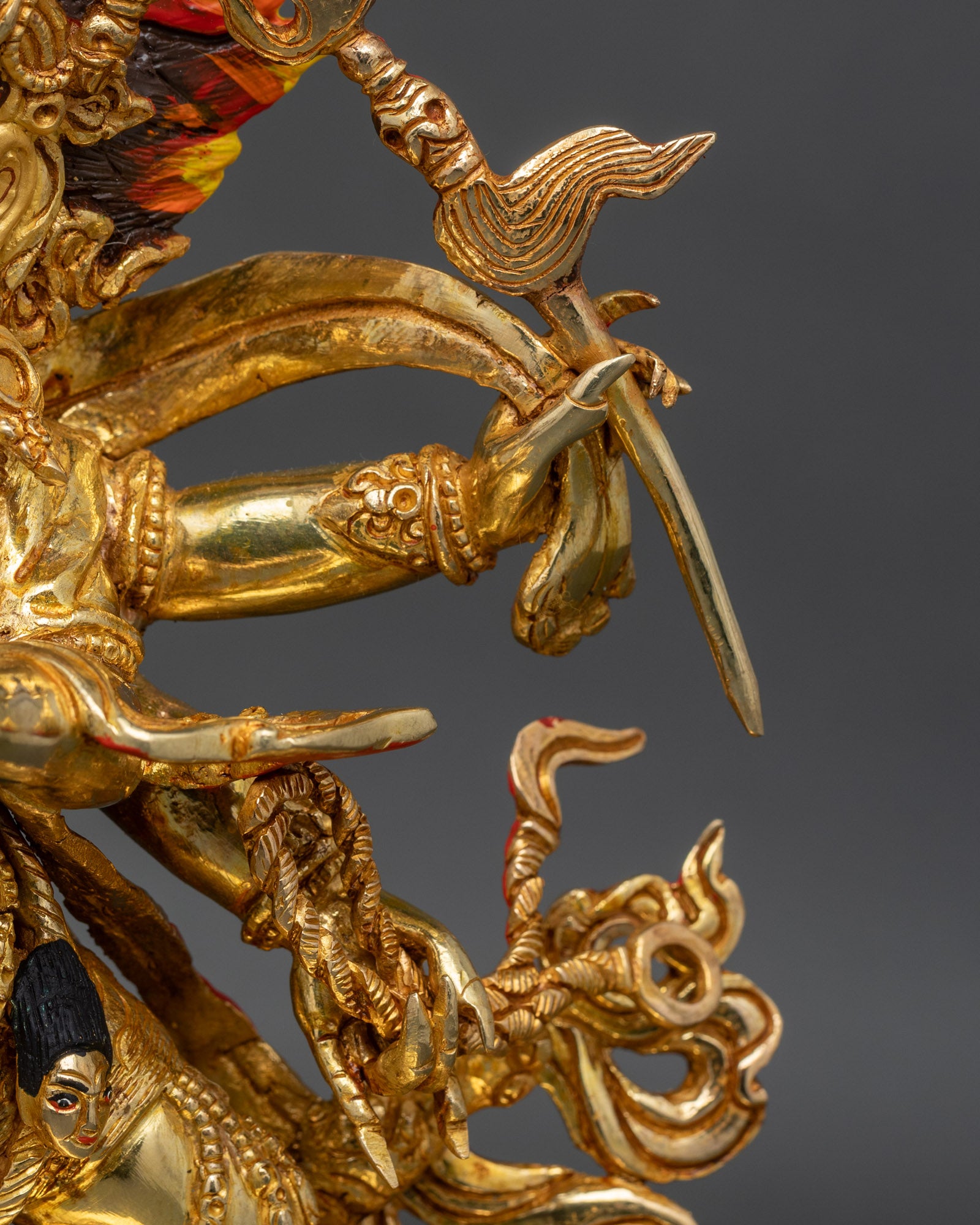 Six Armed Mahakala statue - Handmade Nepalese Artwork