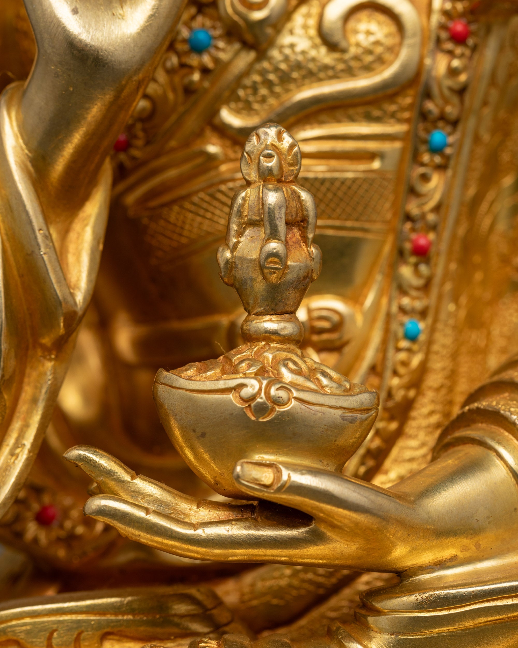 24K Gold-Gilded Tsokye Dorje Set | Traditional Lost-Wax Casted Statues