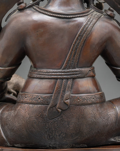 Chemically Oxidized Dzambhala Sculpture | Himalayan Buddhist Idol