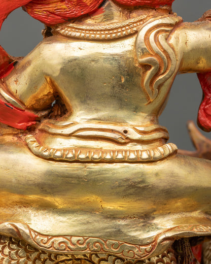 White Dzambhala Statue | 24K Gold Wealth Deity from Nepal